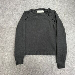 ZARAKNIT Kids Charcoal‎ Gray Knit Sweater Pullover Long Sleeve Raglan Size S